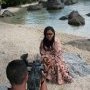 La Ministre Nadine RAMAROSON à la plage de son hôtel lors d'une (…)